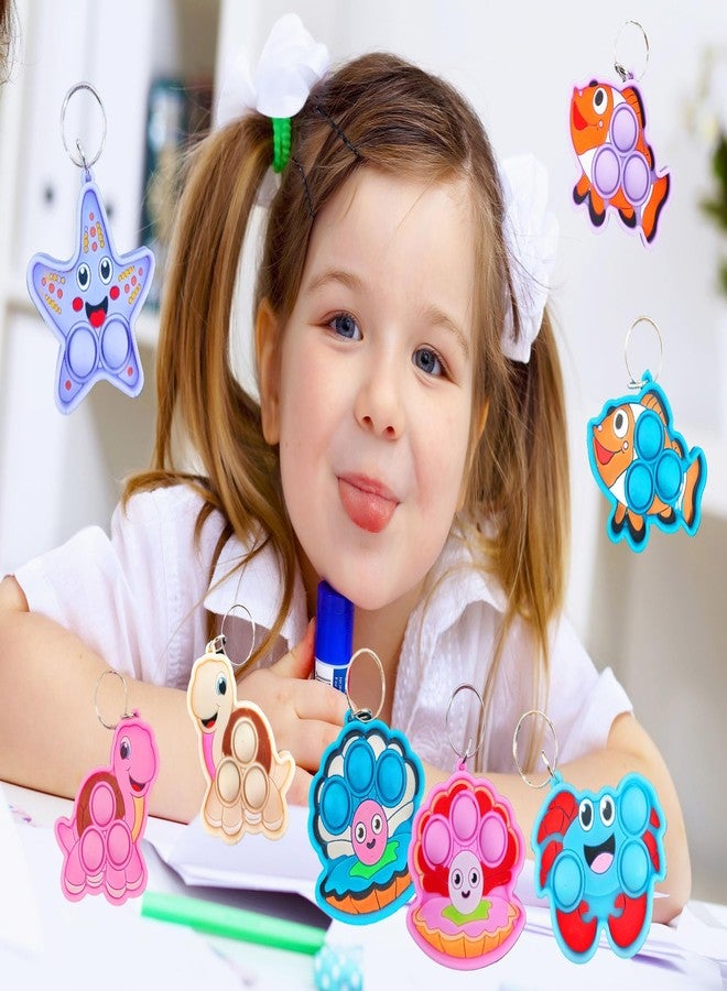 HOZKEAP 25 Packs Bulk Fidget Bubble Mini Pop Ocean Animals Keychain, Holiday Party Favors Supplies Classroom summer Student gifts - Image 4